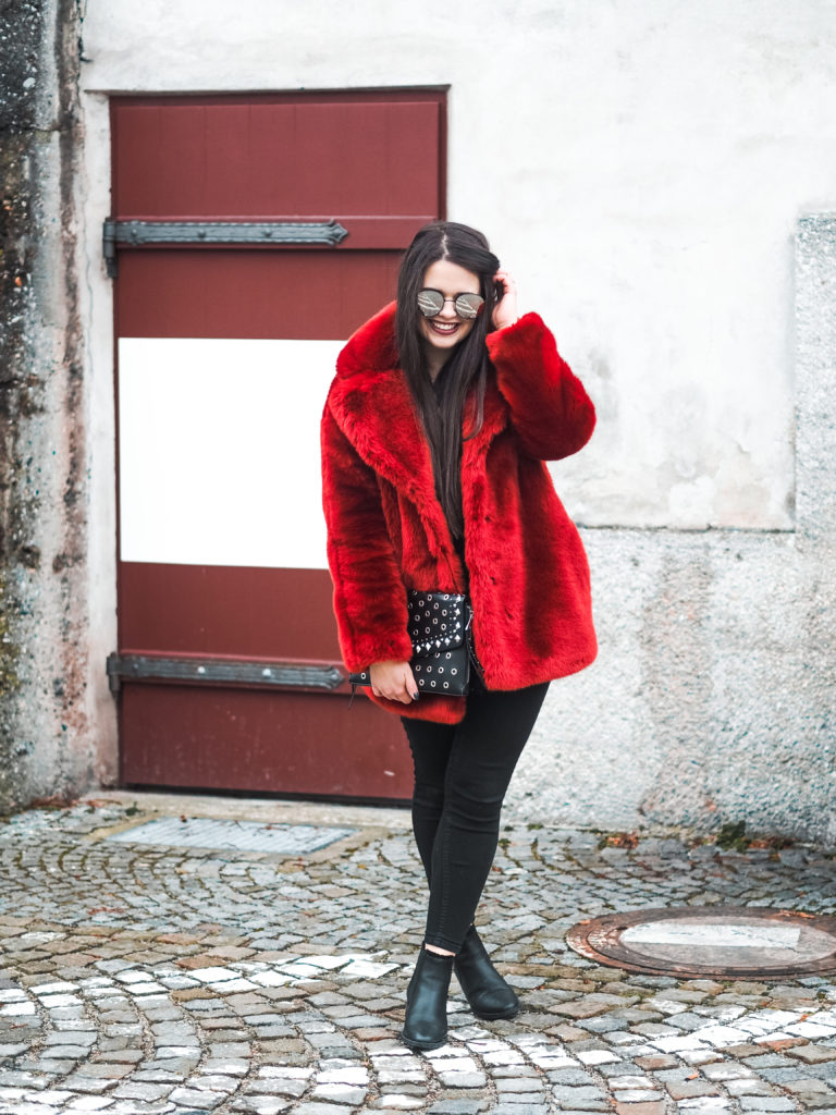 Roter Fake Fur Mantel Fulltimelifeloverblog Vorsätze 2018